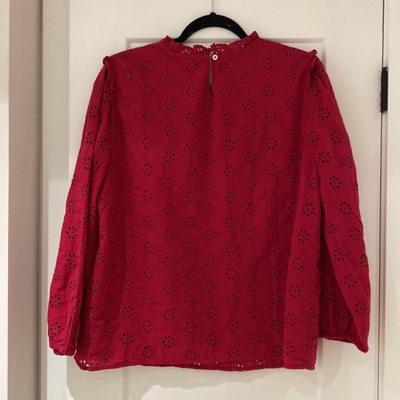 J. Crew Pink Eyelet Long Sleeve - Picture 8 of 15